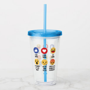 Skiing Emojis Acrylic Tumbler