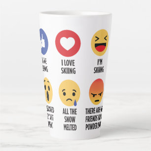 Skiing Emojis Latte Mug