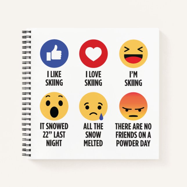 Skiing Emojis Notebook (Front)