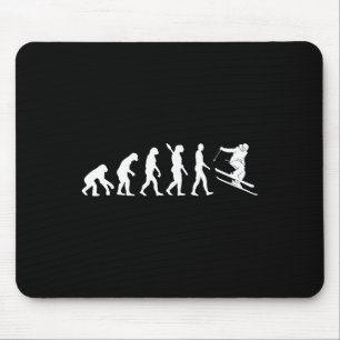 Skiing Evolution Funny Skier Freestyle Ski Winter  Mouse Pad