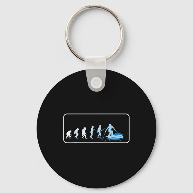 Skiing Evolution Of Skier Ski Apres Ski Snowboardi Key Ring (Front)
