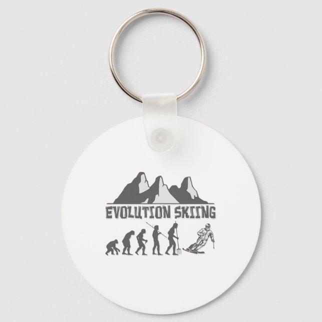 Skiing Evolution Ski Gear For Skiers Designs  Key Ring (Front)