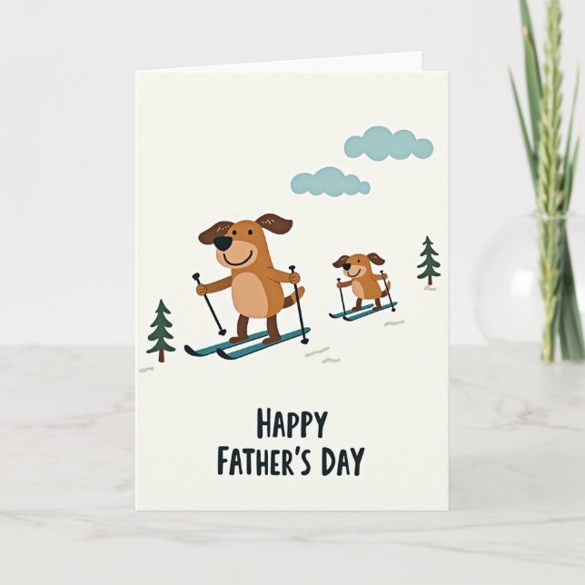 Skiing Fathers Day Art Card (Front)