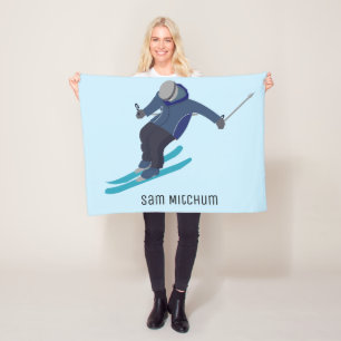 Skiing Fleece Blanket