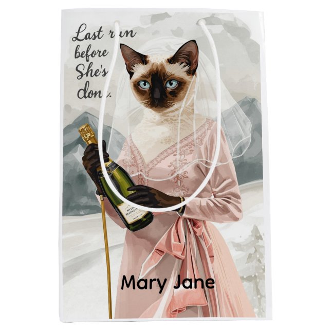 Skiing for Bride on slope  Medium Gift Bag (Front)