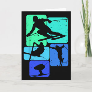 Skiing For Skiier Retro Mens Ski Card