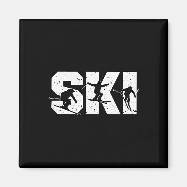 Skiing Freestyle Ski Squad Funny Extreme Winter Sp Magnet (Front)
