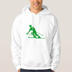 Skiing - Grass Green Hoodie
