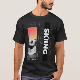Skiing Greek Statue Winter Sports Snow Mountain T- T-Shirt
