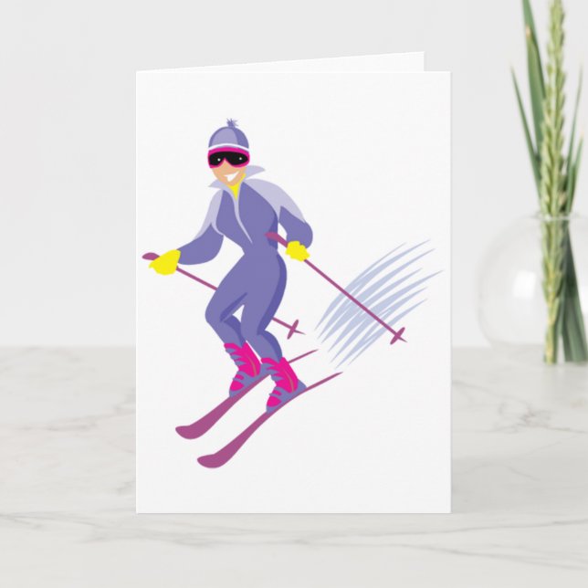 Skiing Greeting Cards (Front)