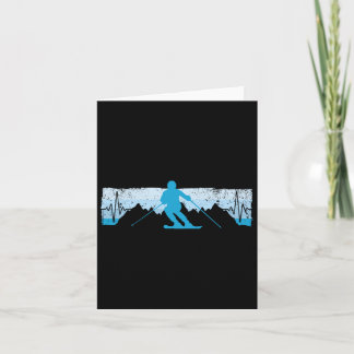 Skiing Heartbeat Ski Gift For Skiers 1 Card