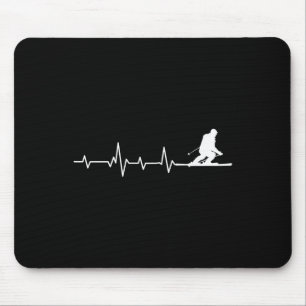 Skiing Heartbeat Skier Life Extreme Winter Sports Mouse Pad