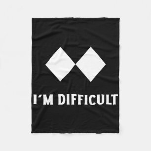 Skiing I'm Difficult Ski Snowboard  Fleece Blanket