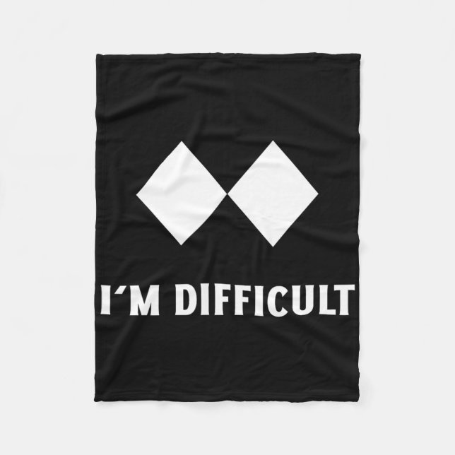 Skiing I'm Difficult Ski Snowboard  Fleece Blanket (Front)