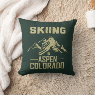 Skiing in Aspen Colorado Cushion