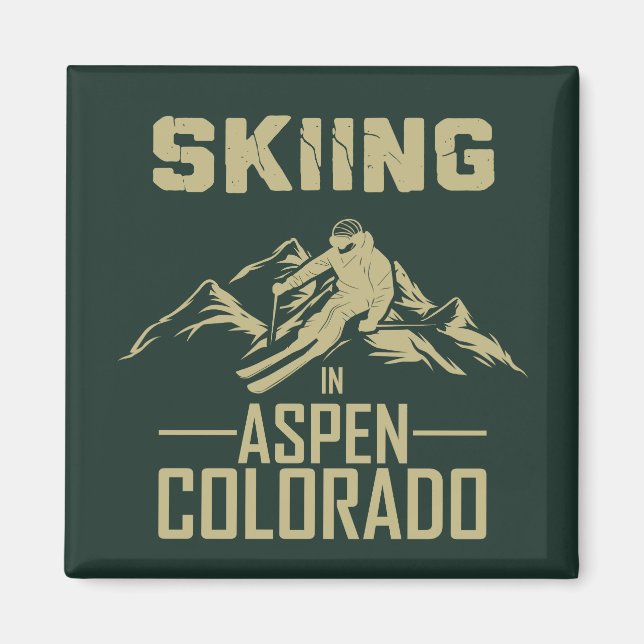 Skiing in Aspen Colorado  Magnet (Front)