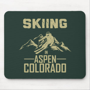 Skiing in Aspen Colorado Mouse Pad