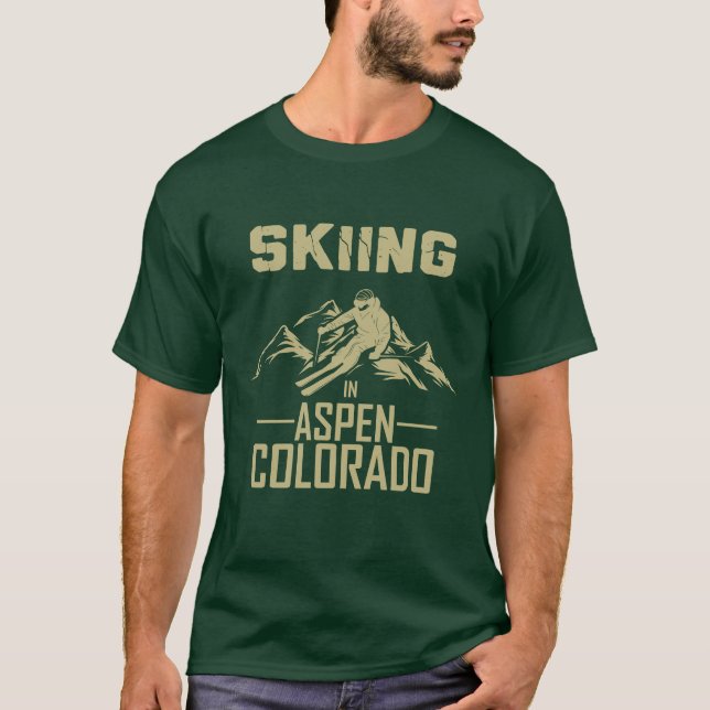 Skiing in Aspen Colorado  T-Shirt (Front)