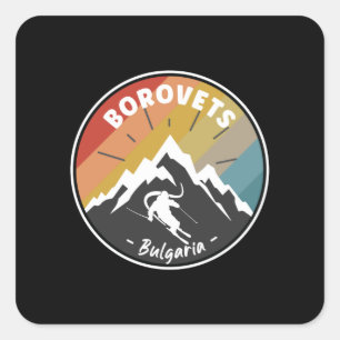 Skiing In Borovets - Bulgaria Square Sticker