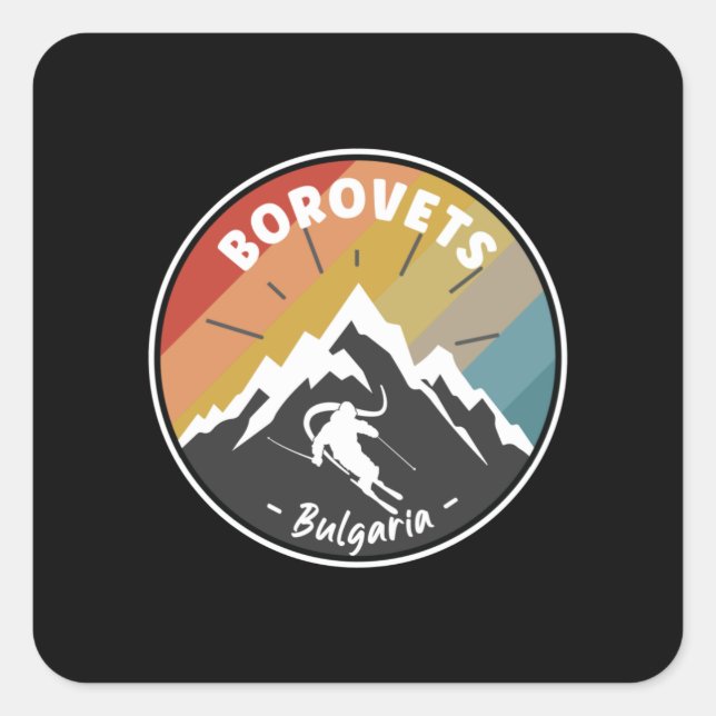 Skiing In Borovets - Bulgaria Square Sticker (Front)