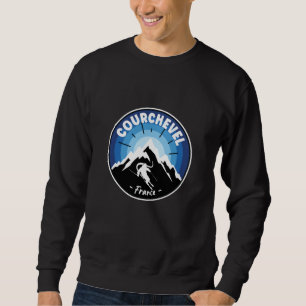 Skiing In Courchevel France Blue Sweatshirt