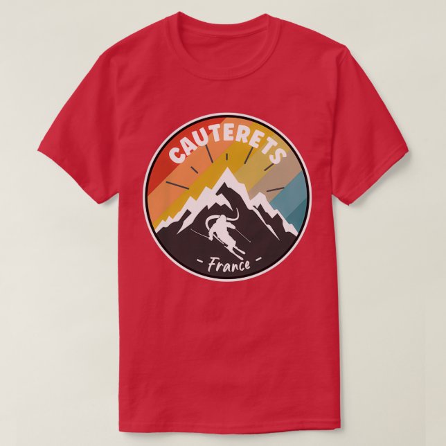 Skiing In France Cauterets T-Shirt (Design Front)
