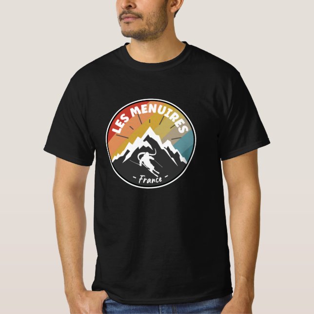 Skiing In France Les Menuires T-Shirt (Front)