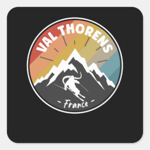Skiing In France Val Thorens Square Sticker