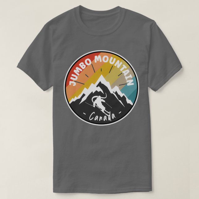 Skiing In Jumbo Mountain Canada T-Shirt (Design Front)