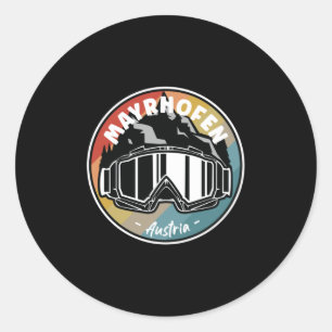 Skiing In Mayrhofen Austria Classic Round Sticker