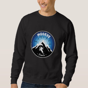 Skiing In Megeve France Blue Sweatshirt