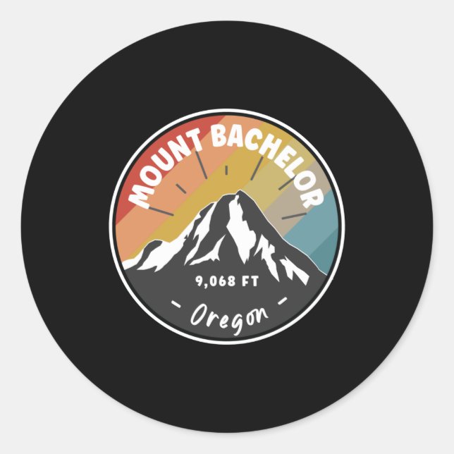 Skiing In Mount Bachelor - Oregon Classic Round Sticker (Front)