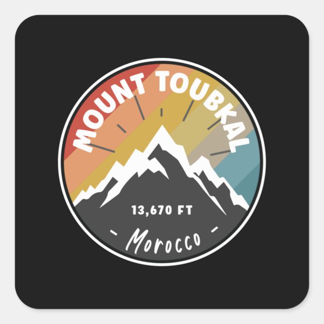 Skiing In Mount Toubkal - Morocco Square Sticker (Front)
