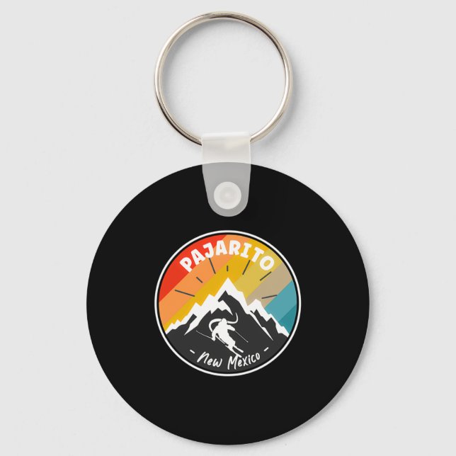 Skiing In Pajarito New Mexico  Key Ring (Front)