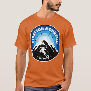 Skiing In Stratton Mountain Vermont Blue T-Shirt