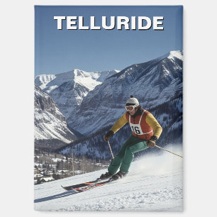 Skiing in Telluride Colorado Magnet