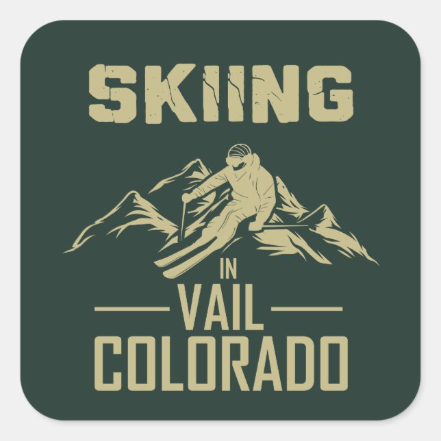 Skiing in Vail Colorado Square Sticker (Front)
