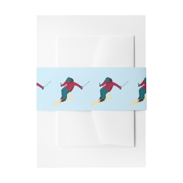 Skiing Invitation Belly Band (Front Example)
