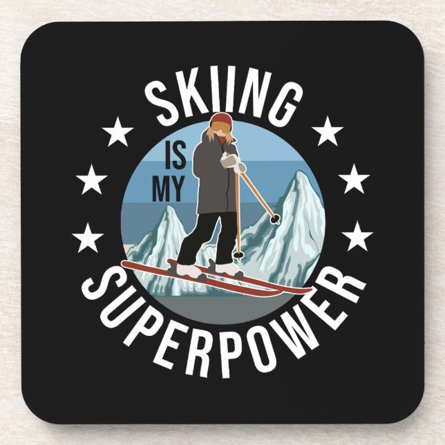 Skiing Is My Superpower Coaster (Front)