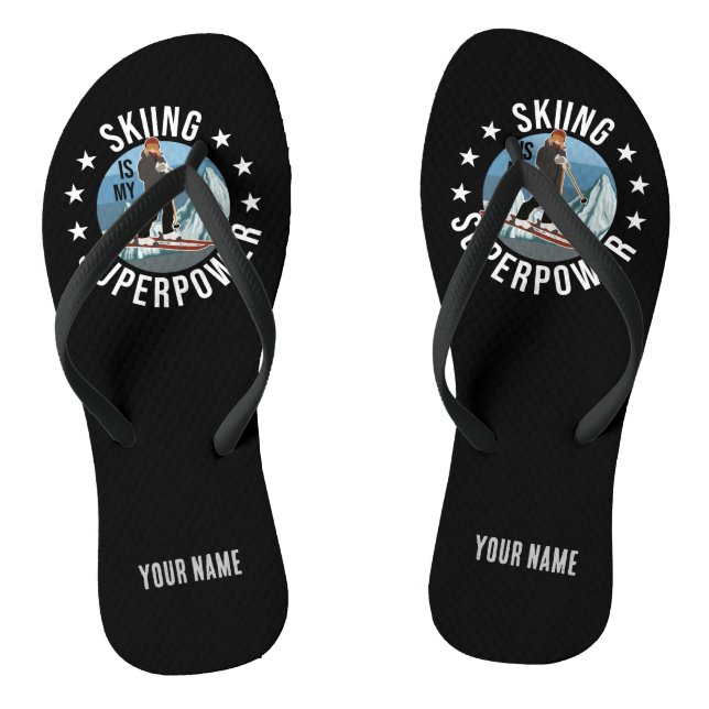 Skiing Is My Superpower Jandals (Footbed)