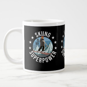 Skiing Is My Superpower Large Coffee Mug