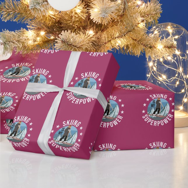 Skiing Is My Superpower Wrapping Paper (Holidays)