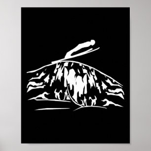 Skiing Jump Skis Ski Jumping Hill Mountain Skier R Poster