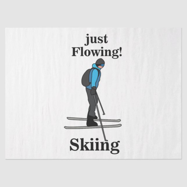 Skiing Just Flowing Skier Tissue Paper (Front)