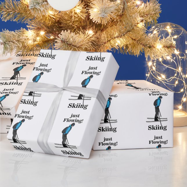 Skiing Just Flowing Skier Wrapping Paper (Holidays)