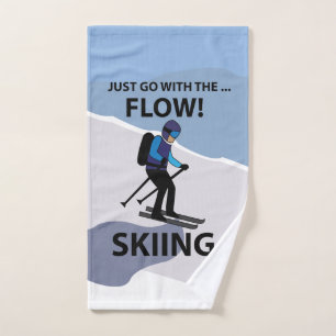 Skiing Just Go With The Flow Skiing Hand Towel