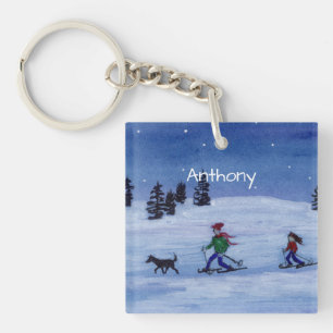 Skiing Key Ring