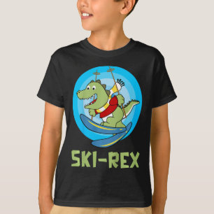Skiing Kids Ski-rex Funny Dino Toddler Funny  T-Shirt