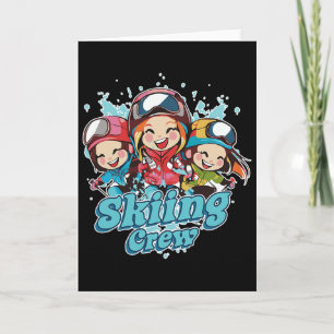 Skiing Ladies Crew, Winter Holidays, Ski Team Grou Card
