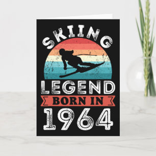 Skiing Legend Girls Born 1964 60th Birthday Gifts Card